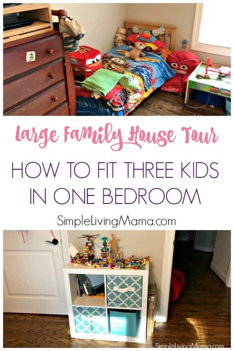 Shared Bedroom Organization, 3 Person Shared Bedroom, How To Fit 3 Beds In A Small Room, 3 Kid Bedroom Shared, Small Bedroom For 3 Sisters, Shared Bedroom Storage, Shared Tiny Bedroom, Bedroom For 3 Boys, 4 Kids Bedroom Ideas