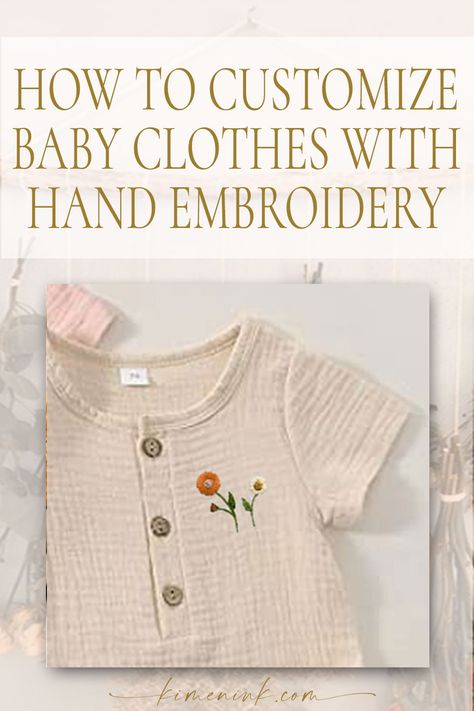 Want to learn how to customize Linen Baby Outfits with a little hand embroidery? Here’s a quick and easy tutorial to take an off-the-shelf outfit from everyday to runway. Learn Hand Embroidery, Embroidery Designs Baby Girl, Embroidered Onesies Diy, Embroidery For Nursery, Hand Embroidery Onesie, Embroider Baby Clothes, Baby Onesie Embroidery, Embroidery On Baby Clothes, Hand Embroidered Baby Gifts