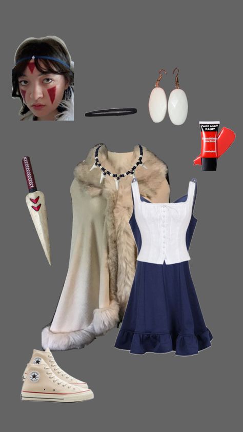 San- Princess Mononoke #costume #inspo #halloween #fall #princessmononoke #explorepage Princess Mononoke Costume, Princess Mononoke San, Princess Mononoke Cosplay, Everyday Cosplay, Party Costumes, Costume Inspo, Princess Mononoke, Easy Halloween Costumes, Halloween Fall