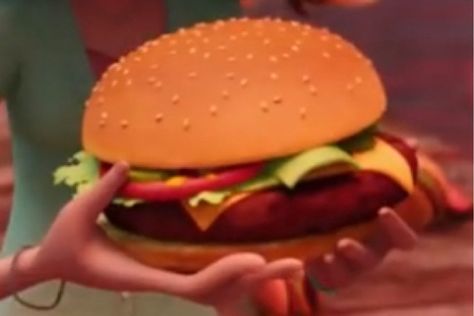 Cloudy With a Chance of Meatballs Cheeseburger via @SparkPeople Cloudy With A Chance Of Meatballs Food, 2010s Childhood, Animation Food, Nostalgic Food, Animated Food, Movie Food, Imagenes Aesthetic, Girls Dinner, Cheeseburger Recipe