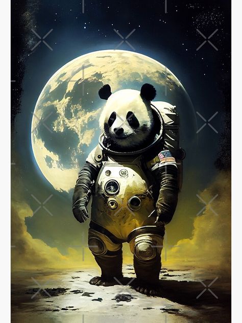 Space Panda, Cool Panda, Rocket Art, Moon Painting, Bare Bears, We Bare Bears, Big Girl Rooms, Awe Inspiring, Girl Room