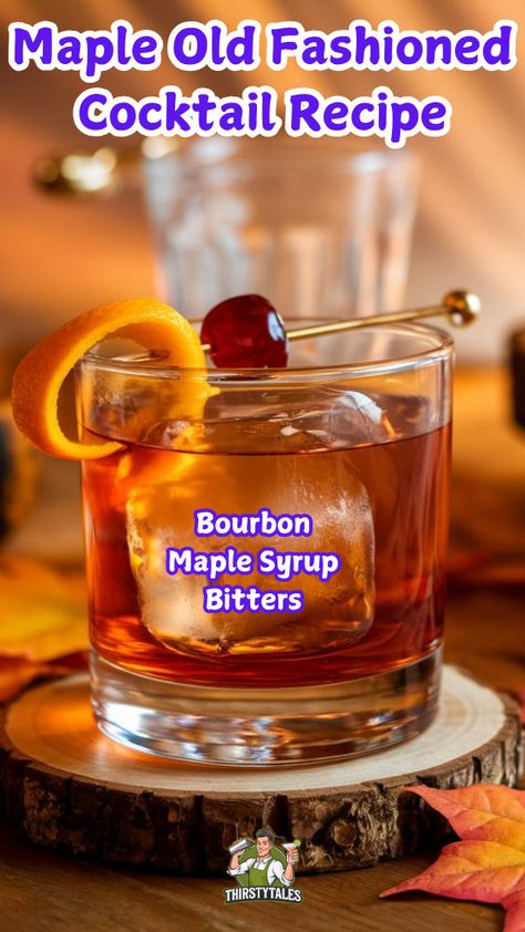 "Discover the perfect Maple Old Fashioned Cocktail Recipe that elevates your mixology game! This delightful twist on the classic Old Fashioned combines rich maple syrup with smooth bourbon, creating a unique flavor profile. Ideal for cozy evenings, this Maple Bourbon Sour is a must-try for cocktail enthusiasts. Explore the world of Maple Syrup Cocktails and indulge in the best cocktail recipes that showcase the sweetness of maple!" Rosemary Old Fashioned, Maple Old Fashioned, Ginger Beer Drinks, Ginger Ale Cocktail, Maple Cocktail, Bourbon Maple Syrup, Bourbon Old Fashioned, Pumpkin Spice Treats, Bourbon Cocktail Recipe