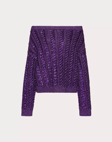 Lurex Sweater, Valentino Collection, Violet Purple, Knitwear Design, Fashion Girl, Jumpers For Women, Chunky Knit, Cardigans For Women, Valentino Garavani