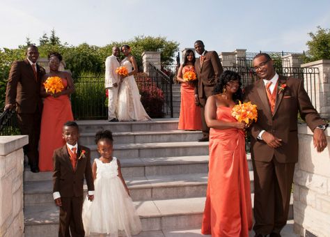 chocolate orange wedding  | Vibrant Blood Orange and Chocolate Brown Wedding in Vaughan, Ontario ... Burnt Orange And Chocolate Wedding, Chocolate Brown Wedding, Orange And Chocolate, Orange Wedding Colors, Burnt Orange Weddings, Chocolate Wedding, Makeup Mac, Bridesmaid Gowns, Alfred Angelo