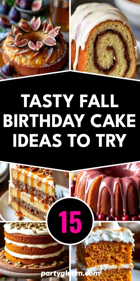 Fall is the perfect time for a birthday celebration, and what better way to impress your guests than with delectable fall birthday cakes? Discover 15 creative cake ideas featuring seasonal flavors like pumpkin spice layer cake, sweet potato cake topped with marshmallow frosting, and a delightful pecan pie cake. From cranberry orange bundt cakes to rich fig and honey cakes, your guests will be raving about these mouthwatering treat ideas. Get inspired for sweet celebrations this autumn, and delight everyone with show-stopping cakes Mexican hot chocolate cake, chocolate pumpkin cake, and more! Fall Birthday Cake Ideas, Mexican Hot Chocolate Cake, Spice Layer Cake, Fall Birthday Cake, Fall Birthday Ideas, Butternut Squash Cake, Fig And Honey, Cranberry Orange Bundt Cake, Hot Chocolate Cake