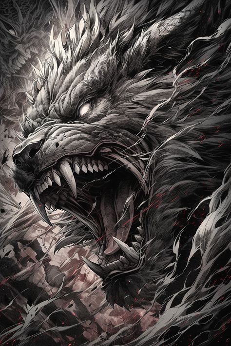 Emo Anime Pfp, Fenrir Art, Pfp Emo, Hairstyles Ladies, Fenrir Tattoo, Venom Carnage, Emo Anime, Carnage Marvel, Norse Tattoo