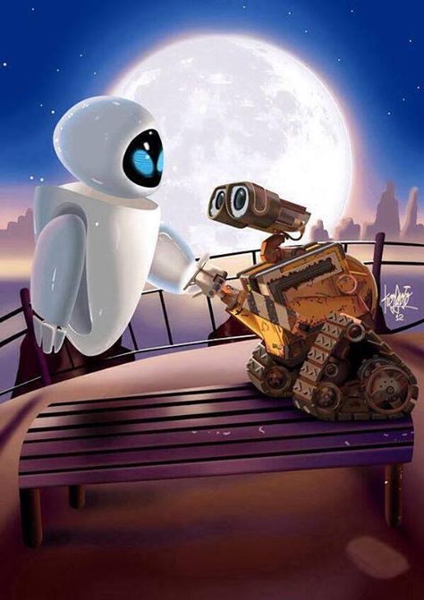 Eva And Wall E, Walle Y Eva, Walle And Eva, Fan Art Disney, Deco Disney, Wall E Eve, Images Disney, Disney Wall, Disney Favorites