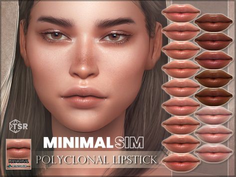 The Sims Resource - MinimalSIM - Polyclonal Lipstick The Sims Resource Lips, Sims 4 Eye Shape, Sims 4 Cc Lipstick, Sims4 Skin, Cc Face, Ts4 Makeup, Sims Makeup, Aesthetic Sims, Cc Makeup