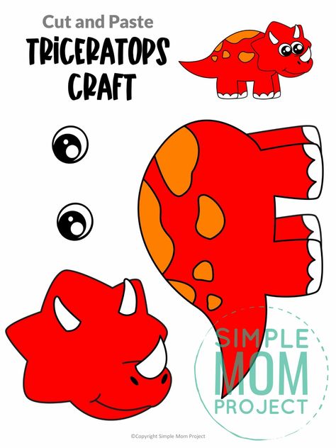 Pteradactyl Crafts, Triceratops Craft, Homeschooling Lessons, Dino Craft, Dinosaur Template, Dinosaur Craft, Dinosaur Activities Preschool, Craft Ideas Paper, Felt Toys Patterns