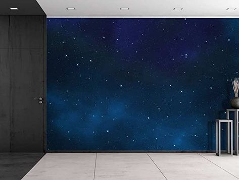 Galaxy Bedroom, Starry Ceiling, Modern Decorating, Sky Ceiling, Wall Murals Diy, Light Blue Paints, Ceiling Painting, Large Wall Murals, Night Sky Painting