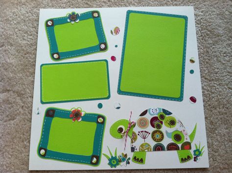 Turtle Scrapbook Pages, Turtle Scrapbook Layouts, Frames Flowers, Scrapbooking Materials, Decorative Frames, Scrapbooking Sketches, Project Life Album, Pond Life, Cute Turtle