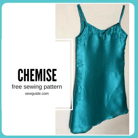 Learn to make a chemise with these sewing patterns with step by step instructions Diy Night Dress, Easy Sewing Toys, Night Dress Pattern, Chemise Pattern, Basic Bodice Pattern, Nightgown Pattern, How To Stitch, Sewing Lingerie, Free Sewing Pattern