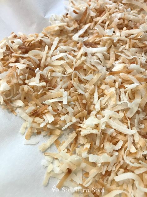 Toasting Coconut Flakes, Pineapple Coconut Poke Cake, How To Toast Coconut, Toast Coconut, Coconut Poke Cake, Oven Roasted Chicken Breast, Coconut Poke Cakes, Pineapple Skewer, A Southern Soul