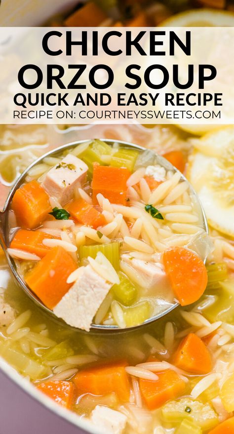 Chicken Soup Recipes Orzo, Chicken Risotto Soup, Rotisserie Chicken Orzo Soup, Chicken Orzo Soup Recipes Homemade, Chicken Soup Orzo Recipes, Homemade Chicken Orzo Soup, Mediterranean Chicken Orzo Soup, Chicken Soup With Orzo Recipes, One Pot Chicken Orzo Soup