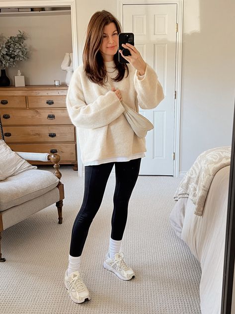 Leggings And Socks Outfit, Socks Outfit, Sock Outfits, Leggings And Socks, Jenny Bird, Fluffy Sweater, Pocket Leggings, Mini Shoulder Bag, Fancy Outfits