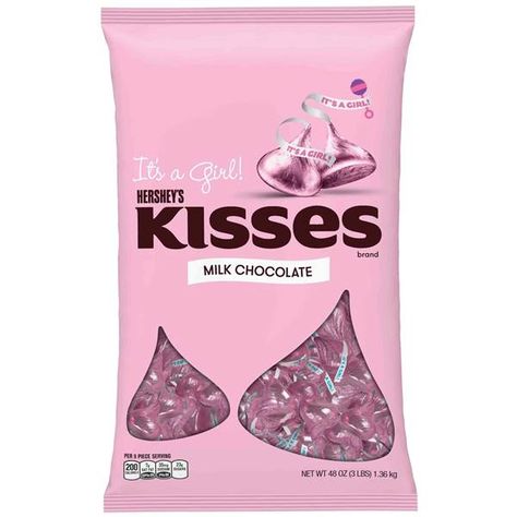 Pink Hershey Kisses, Hersheys Chocolate, Hershey Kisses Chocolate, Gluten Free Milk, Individually Wrapped Candy, Hershey Candy, Hershey's Kisses, Candy Dress, Giant Chocolate