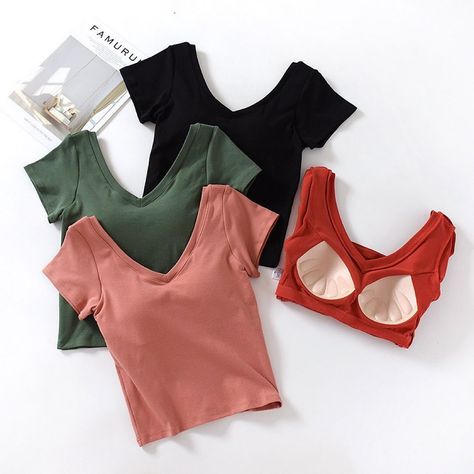 Daily Fashion Outfits, Workout Attire, Slim Fit Top, Sports T Shirt, Comfortable Tops, Bra Panty, Support Bras, T Shirt Bra, Casual Summer Outfits