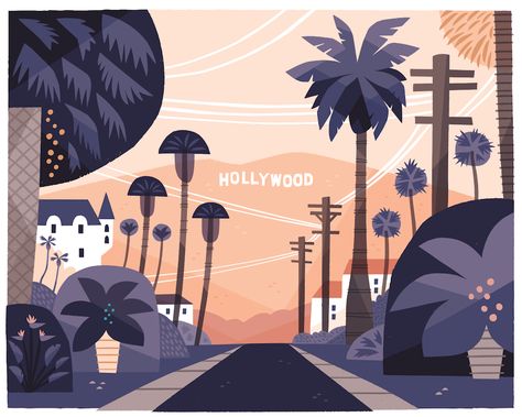 Hollywood Icons on Behance California Illustration, Calendar Design Layout, Southern California Style, Wall Calendar Design, Map Icons, Los Angeles Art, La Art, Hollywood Icons, Game Dev