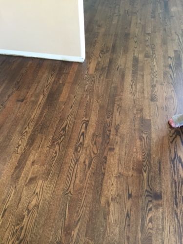 Jacobean On Red Oak, Hometown Decor, Red Oak Hardwood Floors Stains, Red Oak Wood Floors, Hardwood Floor Stain Colors, Hallway Closets, Oak Floor Stains, Floor Stain Colors, Red Oak Hardwood Floors