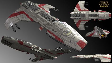 Image of the marauder corvette from star wars. the base image I designed a light freighter from. Stargate Ships, Clone Commandos, Star Wars Ships Design, Star Wars Spaceships, Sci Fi Spaceships, Space Ship Concept Art, Starship Concept, Capital Ship, Star Wars Models