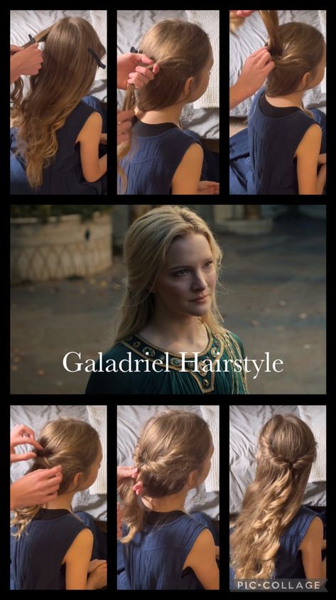 Lord Of The Rings Elf Hair, Lotr Makeup Looks, Galadriel Rings Of Power Hair, Lord Of The Rings Hairstyles Elves, Lord Of The Rings Hair, Galadriel Makeup, Easy Elven Hairstyles, Elvish Hairstyles Lord Of The Rings, Elvish Hairstyles For Long Hair