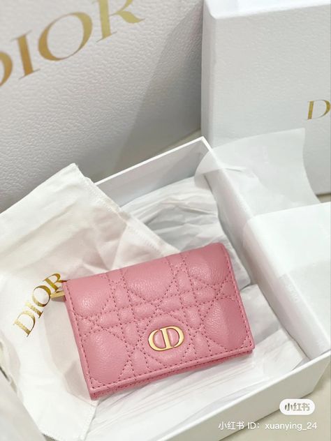 Dompet Dior, Tas Pink, Dior Pink, Luxury Bags Collection, Pink Wallet, Mini Accessories, Cute Wallets, Girly Bags, Accessories Bags Shoes