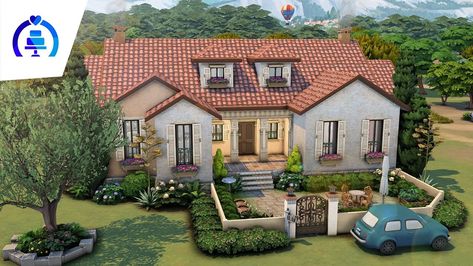 One Story Family Home, Home The Sims 4, Sims 4 Family House, Tudor Decor, Provence House, Turf House, Sims 4 Houses Layout, 1 Story House, Sims Challenge