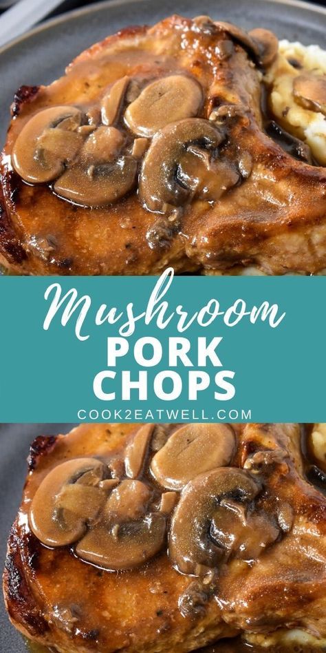 Thick Pork Chops, بطاطس مهروسة, Pork Chop Recipes Crockpot, Mushroom Pork Chops, Easy Pork Chops, Recipes Pork, Pork Chop Recipes Baked, Easy Pork Chop Recipes, Pork Chop Dinner