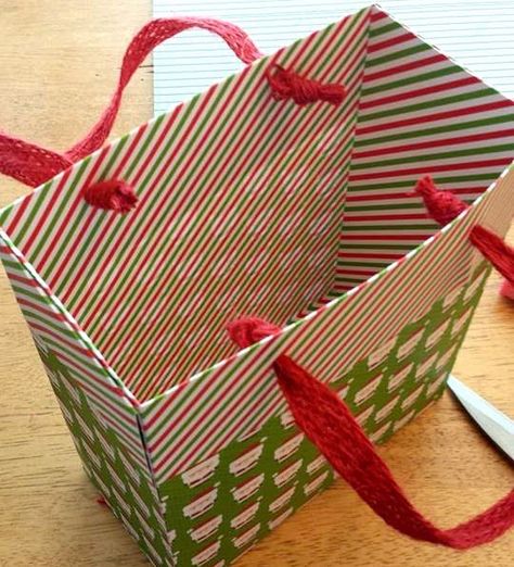 Make gift bags from 2 sheets of 12x12 paper.  Doodlebug Design Inc Blog: Santa Express: 12 x 12 Gift Bag Tutorial. Large Gift Bags Diy, Gift Bags From 12 X 12 Paper, Gift Bag From 12x12 Paper, Making Gift Bags, How To Make A Gift Bag Out Of Paper, Diy Gift Bags From Wrapping Paper, Diy Gift Bags Paper, Homemade Gift Boxes, Homemade Gift Bags