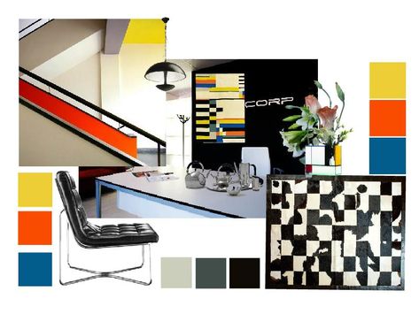 Brilliant Bauhaus Still Buzzing | SampleBoard Blog Marcel Breuer Wassily Chair, Schroder House, Bauhaus Interior Design, Bauhaus Interior, Johnson Tiles, Interior Design Presentation, Interior Design Sketches, Color Board, Design Theory