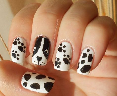 Paw Print Nails, Dog Nail Art, Animal Nail Designs, Nail Art For Kids, Animal Nail Art, Cute Nail Art Designs, Nail Art Designs Videos, Nails For Kids, Trendy Nail Art