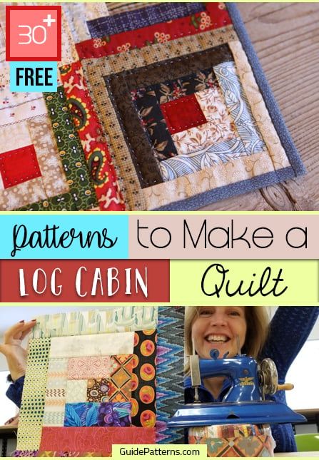 30+ Free Patterns to Make a Log Cabin Quilt - Guide Patterns Jellyroll Log Cabin Quilts Patterns Free, Modern Quilt Patterns Free, Christmas Tree Quilt Pattern, Japanese Quilt Patterns, Tree Quilt Pattern, Lattice Quilt, Rag Quilt Patterns, Panel Quilt Patterns, Beginning Quilting