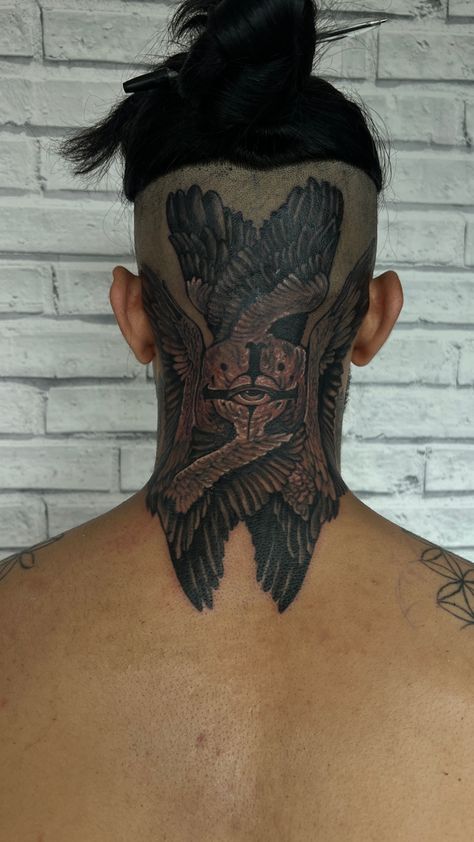 Seraphim Neck Tattoo, Seraphim Angel Tattoo Wings, Seraphim Angel Tattoo Design, Seraphim Traditional Tattoo, Seraphim On The Ring, Neck Tattoo, Polynesian Tattoo, Tattoos