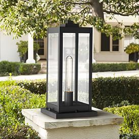 Quoizel Westover 16" High Earth Black Outdoor Pier Light Pier Mount Outdoor Light, Light Columns Outdoor, Pier Lights Outdoor, Pillar Lights Outdoor, Dock Lights, Decorative Post, Outdoor Pillar Lights, Backyard Plans, Column Lights