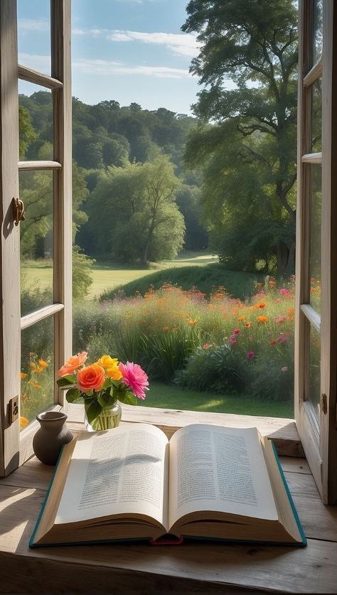 Open Window Photography, A Vase Of Flowers, Window Photography, O My Soul, Rain Wallpapers, Vase Of Flowers, Praise The Lord, Landscape Art Painting, Henry David Thoreau