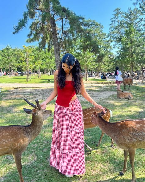 red top, red skirt, maxi skirt outfit, trendy outfit, aesthetic, coquette, outfit inspo, fashion, fashion outfits, picnic Instagram Japan, Maxi Skirt Outfit, Red Maxi Skirt, Coquette Outfit, Outfit Inspired, Maxi Skirt Outfits, Aesthetic Coquette, Red Skirt, Skirt Maxi