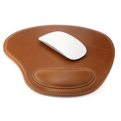 Leather Oval Mouse Pad with Wrist Rest - Black / Dark Brown / Light Brown Desk Laptop, Leather Mouse, Leather Mouse Pad, Leather Camera Strap, Custom Strap, Laptop Mouse, Macbook Air Case, Leather Desk, Cute Desk