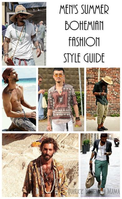 Bohemian Outfit Men, Bohemian Attire, Boho Men Style, Fashion Style Guide, Fashion For Summer, Bohemian Men, Mens Fashion Summer Outfits, Hippie Mode, Bohemian Style Men