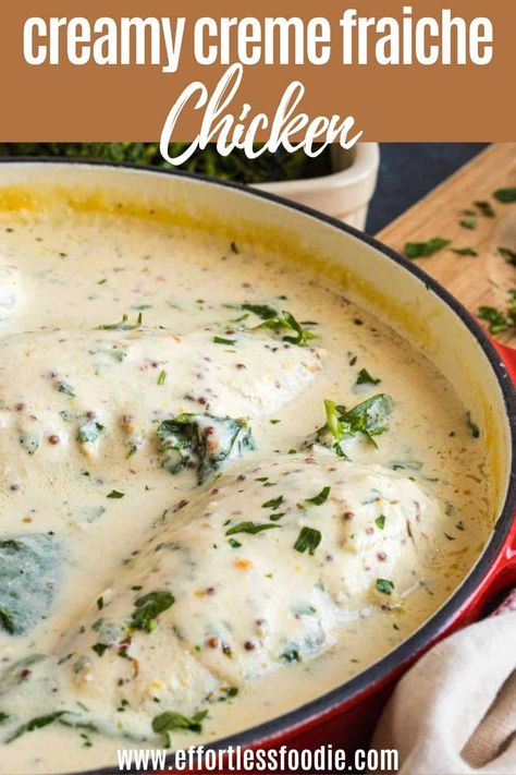 Creme Fraiche Sauce, Creme Fraiche Recipes, Chicken Mashed Potatoes, Seasonal Vegetables, Cheesy Mashed Potatoes, Sauce For Chicken, Mashed Potato, Tender Chicken, Air Fryer Recipes Healthy