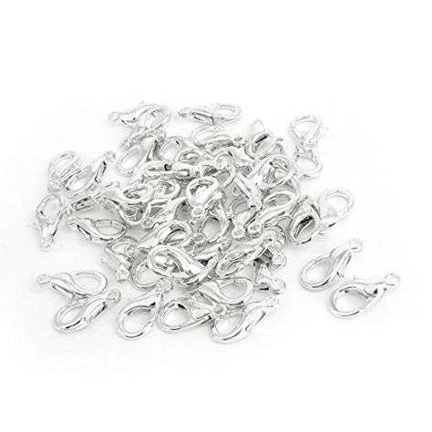 Yueton Curved Lobster Clasps-100pcs 7x12mm Silver Plated Lobster Claw Clasps DIY Jewelry Fastener Hook,necklace DIY Fasteners (Silver) ** Check this awesome product by going to the link at the image. Diy Coupons, Hook Necklace, Jewelry Connectors, Jewelry Making Project, Necklace Diy, Latest Jewellery, Anklet Bracelet, Sewing A Button, Crochet Jewelry