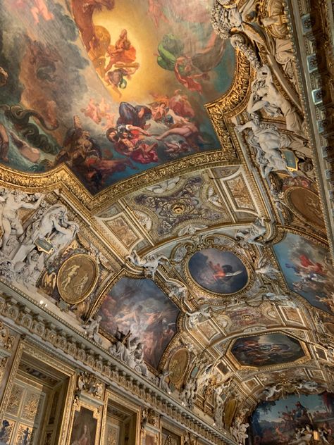 French Art Museum, Italian Ceiling Art, France Art Museums, Paris Art Museum Aesthetic, Italian History Aesthetic, Musée Aesthetic, Louvre Paintings, Louvre Museum Aesthetic, Louvre Aesthetic