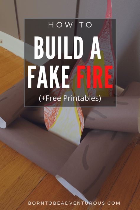 How to build a fake campfire (+Free Printable). Build your own fire kit with pretend marshmallows that will attach to a stick!  #outdoorplay #play #camping #fire #craft #activitiesforkids #kids #activities Fake Bonfire, Diy Fake Fire, Pretend Campfire, Fake Campfire, Family Activities Kindergarten, Make A Fire Pit, Fake Fire, Family Activities Preschool, Camping Fire