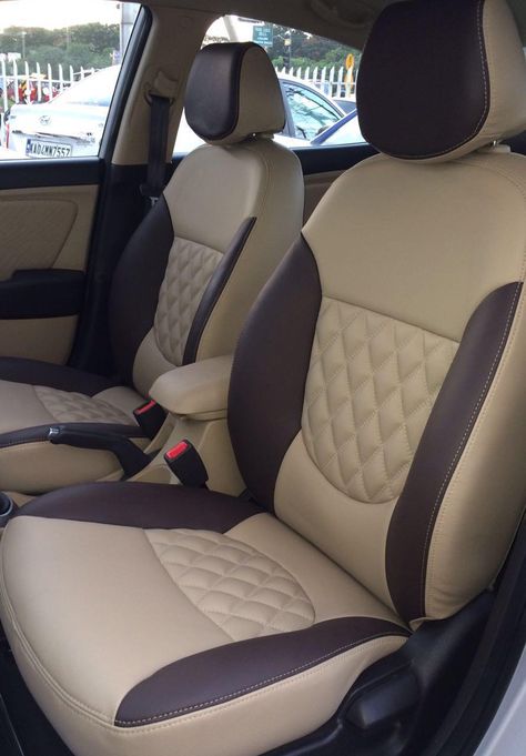 Black And Beige Car Interior, Beige Car Interior, Cream Car, Brown Decor, Custom Car Interior, Car Sit, Car Interior Design, Car Seat Protector, Leather Car Seat Covers