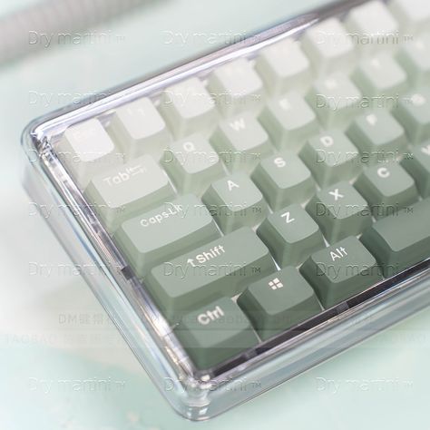 Mechanical Keyboard Green, Aesthetic Mechanical Keyboard, Keyboard Computer Aesthetic, Gradient Keyboard, Custom Keyboard Keycaps, Keyboard Decor, Cute Keyboards, Mechanical Keyboard Keycaps, Computer Set