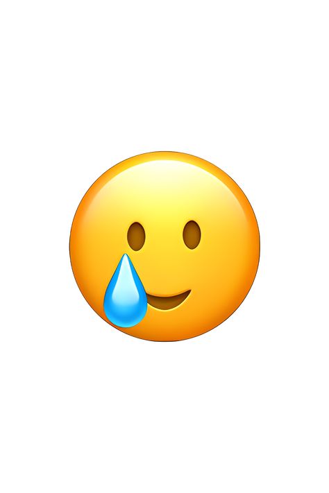 The 🥲 Smiling Face With Tear emoji depicts a yellow face with closed eyes, a slight smile, and a single tear drop falling from the outer corner of one eye. The tear is often depicted as a blue droplet. The face also has rosy cheeks, indicating a sense of warmth or emotion. Overall, the emoji conveys a bittersweet feeling of happiness mixed with sadness or empathy. Mixed Emoji, Emot Iphone, Emoji Names, Emoji Tattoo, Phone Emoji, Emojis Iphone, Apple Emojis, Smile Emoji, Purple Butterfly Wallpaper