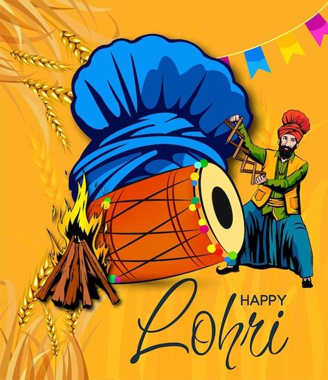 Punjab Illustration, Punjab Festivals, Happy Lohri, Beautiful Background, Flower Stencil, Beautiful Backgrounds, Holiday Festival, Premium Vector, Graphic Resources