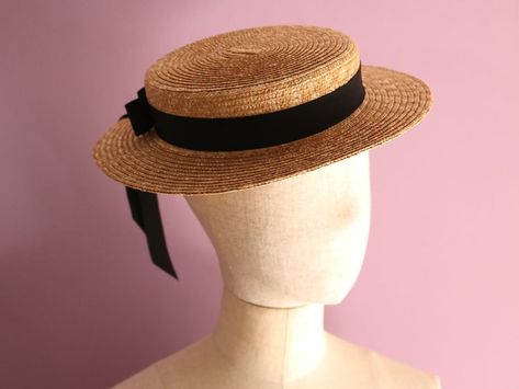 Boater Hat Women, Jenny Cipoletti, Straw Boater Hat, Custom Made Hats, Mini Hats, Straw Boater, Victorian Hats, Anne With An E, Boater Hat