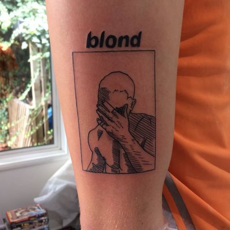 Simple Japanese Tattoo For Men, Famous Artwork Tattoo, Blond Tattoo Frank Ocean, Nostalgia Ultra Tattoo, Frank Ocean Inspired Tattoos, Frank Ocean Tattoo Ideas, Blond Tattoo, Saying Tattoos, Tattoos Motivational