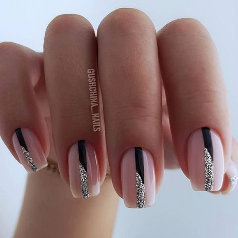 Manicured Nails, Lovely Nails, Wedding Nails Design, Bride Nails, Nail Designs Glitter, Trim Nails, Silver Nails, Elegant Nails, Dream Nails