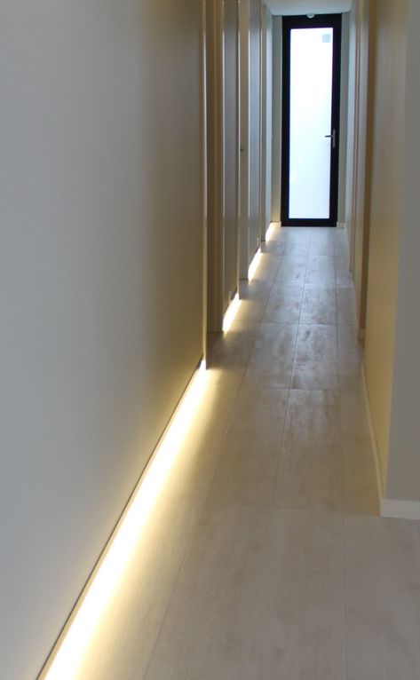 Skirting Board Lights, Skirting Board Lighting, Paradox Museum, Stairs Skirting, Recess Lighting, Hallway Ceiling, Led Accent Lighting, Low Ceilings, Floating Lights